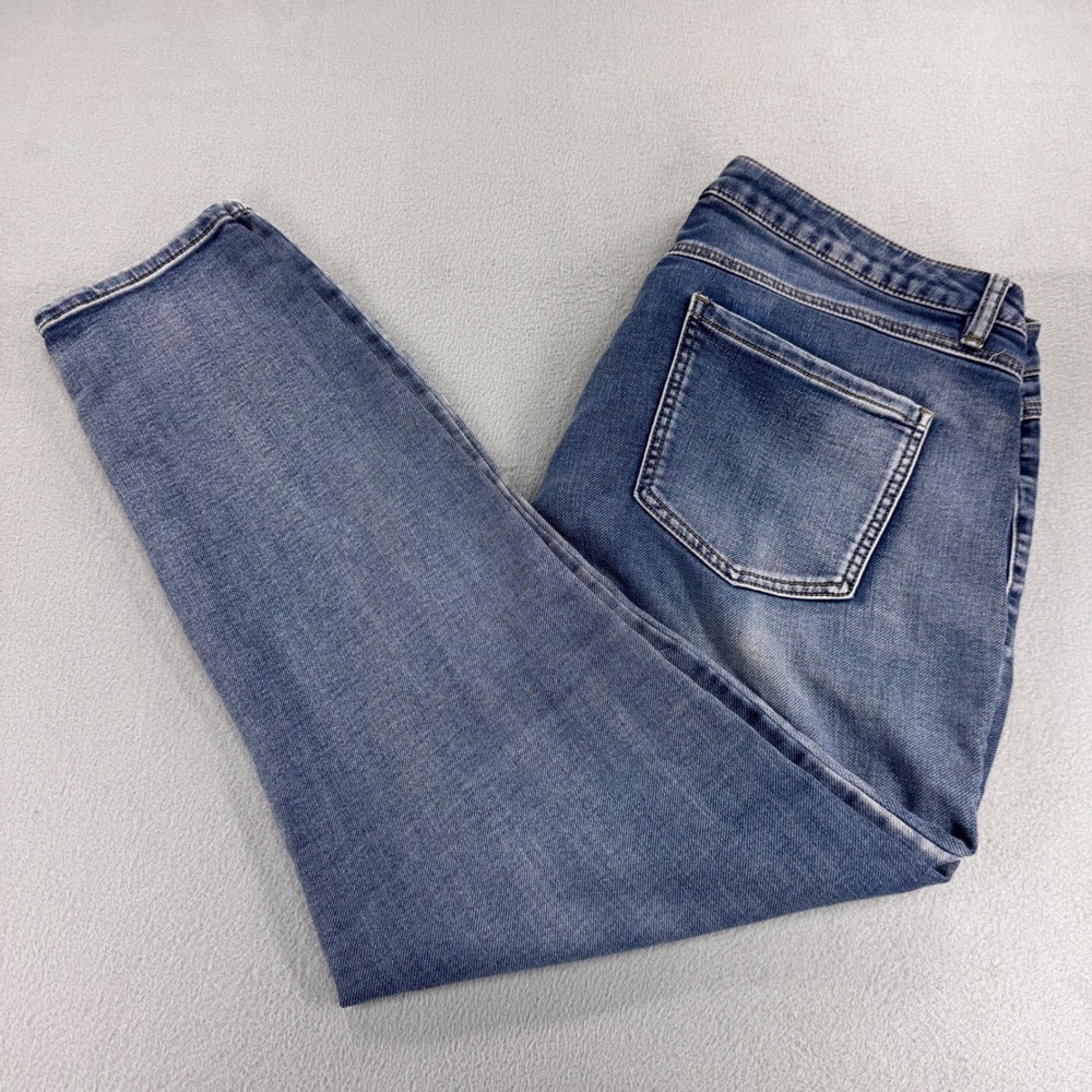 Tribal Jeans Womens 14 Medium Wash Tapered Stretch Denim Pants 5188O-333 Blue